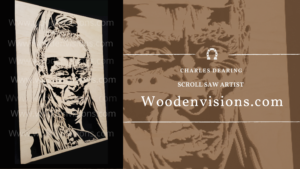 Native American Warrior Scroll Art