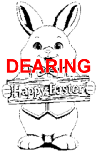 Easter Bunny Holding Happy Easter Sign